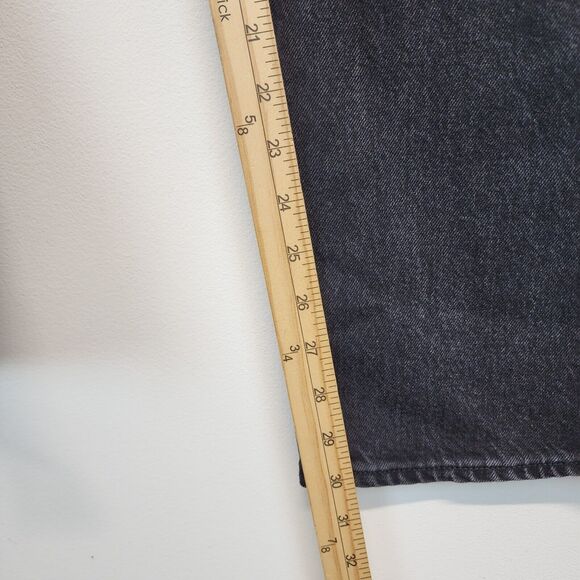 Old Navy High Waist Jeans Size 16 Button Fly Slouchy Straight Black Wash Faded - Picture 10 of 13